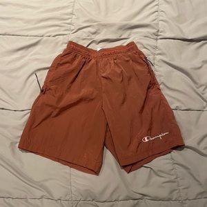 Champion Mens Nylon Shorts Orange Size S
